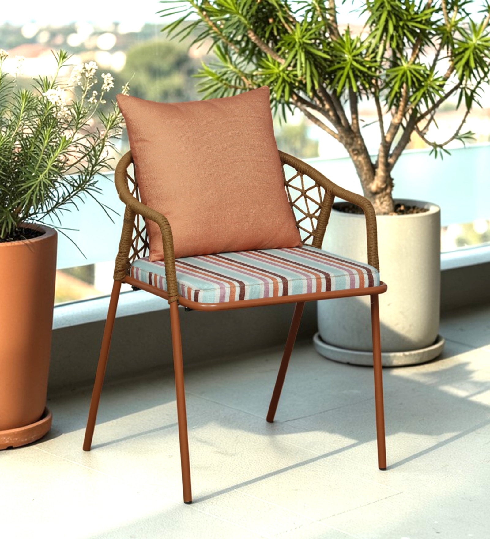 Olson Metal Outdoor Chair In Black Colou