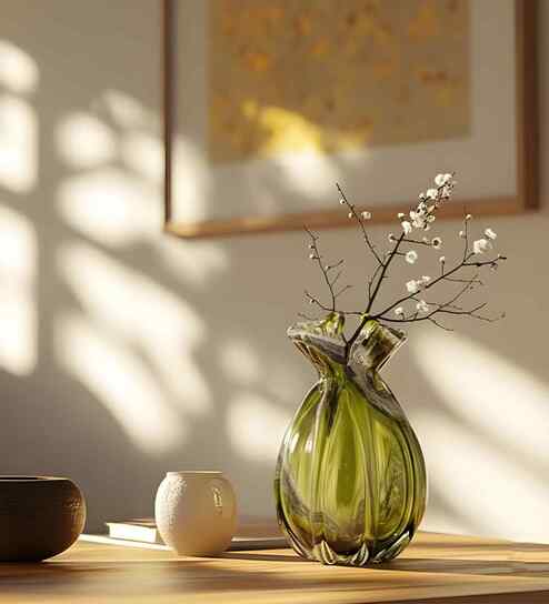 Olive Harmony Glass Vase