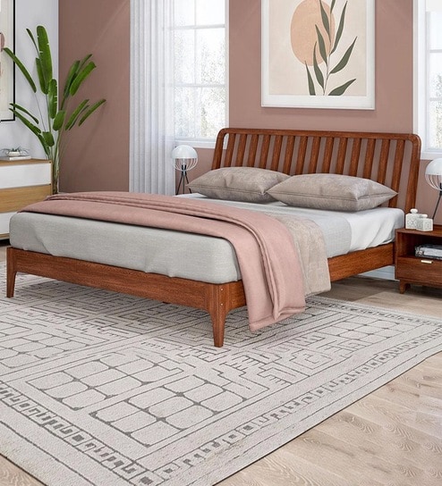 Olivia King Size Bed In Brown Finish