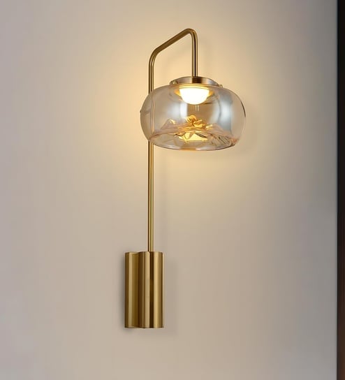 Oltre Modern Decorative Wall Lamp | Gold Finish Bedside Wall Light | Stylish Wall Mounted Lamp for Living Room, Bedroom & Office | Designer Home D cor Lighting