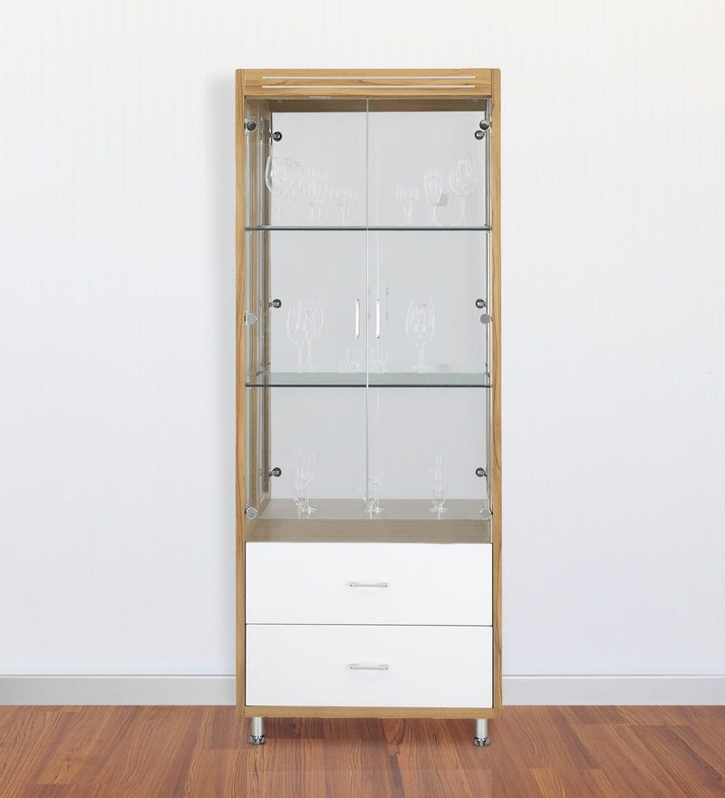 Buy Orchid Wine Cum Hutch Cabinet In White Maple Finish By