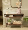 Old Solid Wood Console Table in Dark Brown Finish