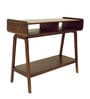 Old Solid Wood Console Table in Dark Brown Finish