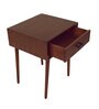 Old World Solid Wood End Table In Dark Brown Colour