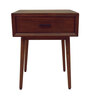 Old World Solid Wood End Table In Dark Brown Colour