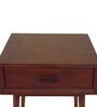 Old World Solid Wood End Table In Dark Brown Colour
