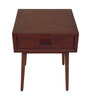 Old World Solid Wood End Table In Dark Brown Colour