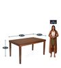 Olenna Solid Wood 6 Seater Dining Set in Walnut Finish