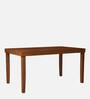 Olenna Solid Wood 6 Seater Dining Set in Walnut Finish with Bench
