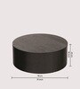 Oliv Modern Minimalist Round Drum Coffee Table in Matte Black Finish