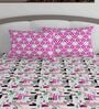 Pink Abstract 144 TC Cotton King Sized Bed Sheets with 2 Pillow Covers