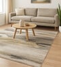 Olive Abstract Polypropylene 6 ft x 4 ft Machine Made Carpet