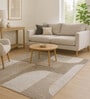 Olive Abstract Polypropylene 7 ft x 5 ft Machine Made Carpet