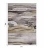 Olive Abstract Polypropylene 9 ft x 6 ft Machine Made Carpet