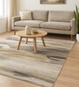 Olive Abstract Polypropylene 9 ft x 6 ft Machine Made Carpet