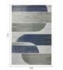 Olive and Blue Abstract Polypropylene 11 ft x 8 ft Machine Made Carpet