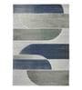 Olive and Blue Abstract Polypropylene 11 ft x 8 ft Machine Made Carpet