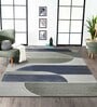 Olive and Blue Abstract Polypropylene 11 ft x 8 ft Machine Made Carpet