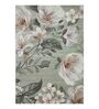 Olive and Cream Floral Polypropylene 6 ft x 4 ft Machine Made Carpet