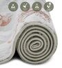 Olive and Cream Floral Polypropylene 6 ft x 4 ft Machine Made Carpet