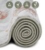 Olive and Cream Floral Polypropylene 7 ft x 5 ft Machine Made Carpet