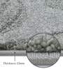 Olive and Cream Floral Polypropylene 7 ft x 5 ft Machine Made Carpet
