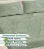 Olive Ethnic 300 TC Cotton Blend King Size Embossed Double Bedsheet with 2 Pillow Covers