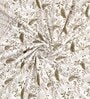 Olive Floral 144 TC Cotton King Bedsheet and 2 Pillow Cover