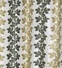 Olive Floral Polyester 7Ft Semisheer Eyelet Door Curtains (Set Of 2)