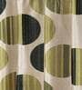 Olive Geometric Polyester 7Ft Semisheer Eyelet Door Curtains (Set Of 2)