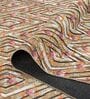 Olive Geometric Polyester 6 ft x 9 ft Machine Made Carpet