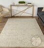 Olive Green & off White Abstract Wool 6 x 9 Feet Hand Tufted Carpet