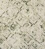 Olive Green & off White Abstract Wool 4 x 6 Feet Hand Tufted Carpet