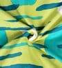 Olive Green & Teal Microfiber Abstract Geometric 120 Gsm Single Dohar