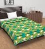 Olive Green & Teal Microfiber Abstract Geometric 120 Gsm Single Dohar