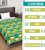 Olive Green & Teal Microfiber Abstract Geometric 120 Gsm Single Dohar