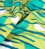Olive Green & Teal Microfiber Abstract Geometric 120 Gsm Single Dohar