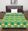 Olive Green & Teal Microfiber Abstract Geometric 120 Gsm Single Dohar