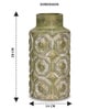 Olive Green Decorative Bold and Vintage Ceramic Cylindrical Shaped Vase