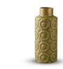 Olive Green Decorative Bold and Vintage Ceramic Cylindrical Shaped Vase