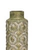 Olive Green Decorative Bold and Vintage Ceramic Cylindrical Shaped Vase