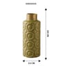 Olive Green Decorative Bold and Vintage Ceramic Cylindrical Shaped Vase