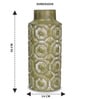 Olive Green Decorative Bold and Vintage Ceramic Cylindrical Shaped Vase