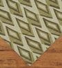 Olive Green Geometric Polyester 9 ft x 12 ft Machine Made Carpet