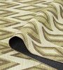 Olive Green Geometric Polyester 9 ft x 12 ft Machine Made Carpet