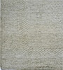 Olive Green Geometric Wool And Cotton 8 X 5 Feet Hand Tufted Carpet