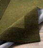 Olive Green Solid Wool 5 ft x 7 ft Hand Woven Carpet