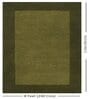 Olive Green Solid Wool 8 ft x 10 ft Hand Woven Carpet