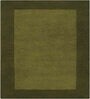 Olive Green Solid Wool 8 ft x 10 ft Hand Woven Carpet