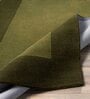 Olive Green Solid Wool 8 ft x 10 ft Hand Woven Carpet
